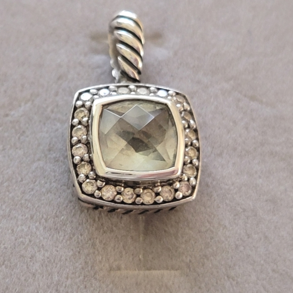 David Yurman Petite Albion  Prasiolite & Diamonds pendant